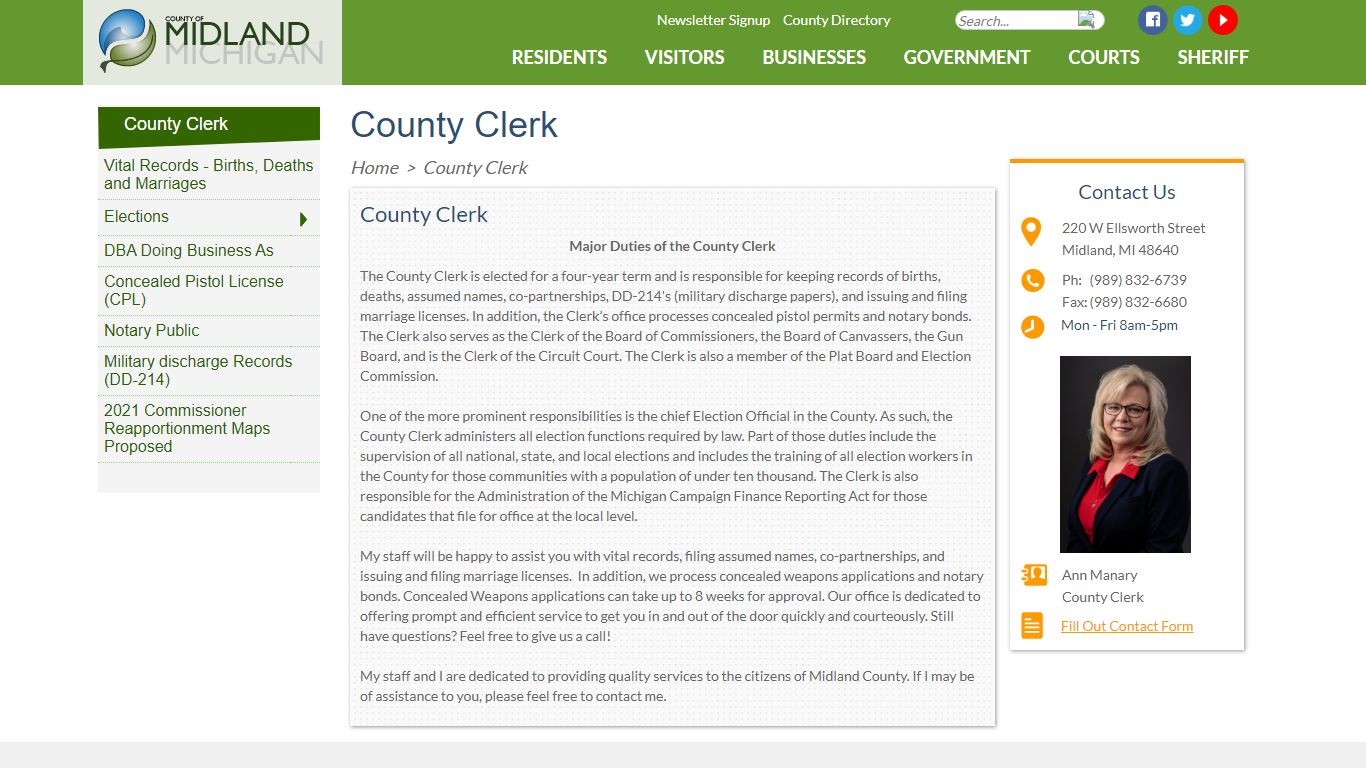 County of Midland, Michigan > County Clerk